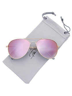 The Fresh Classic Metal Frame Mirror Lens Aviator Sunglasses with Gift Box