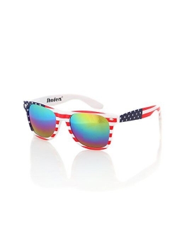 Shaderz Classic Eyewear Retro 80's American USA Flag 4th of July Frame Sunglasses