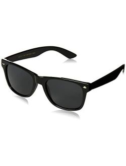 WearMe Pro - Premium Black Classic Horn Rimmed Square 80's Retro Sunglasses For Men Women