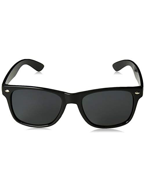 WearMe Pro - Premium Black Classic Horn Rimmed Square 80's Retro Sunglasses For Men Women