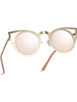 Womens Cateye Retro Fashion Retro Round Lens Cat Eye Sunglasses