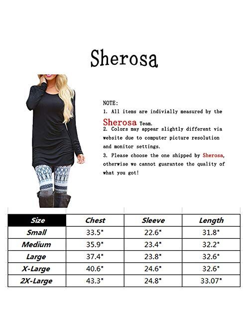 Sherosa Womens Basic Casual Long Sleeve Slim Fit T Shirt Dress Tunic Top