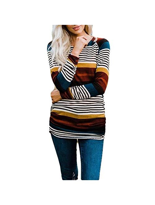 Sherosa Womens Basic Casual Long Sleeve Slim Fit T Shirt Dress Tunic Top