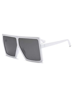 MAOLEN Oversized Square Sunglasses for Women Men Flat Top Shades 2020 Trendy Fashion Sunglasses