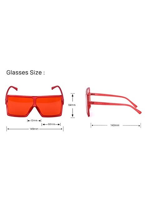 MAOLEN Oversized Square Sunglasses for Women Men Flat Top Shades 2020 Trendy Fashion Sunglasses