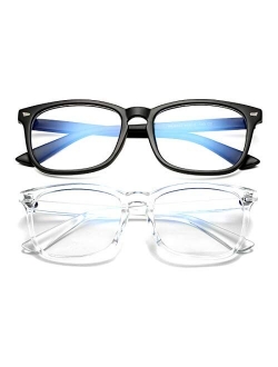 DeBuff Blue Light Blocking Glasses Women Men Clear Lens Square Frame Computer Eyeglasses