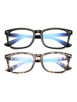 DeBuff Blue Light Blocking Glasses Women Men Clear Lens Square Frame Computer Eyeglasses