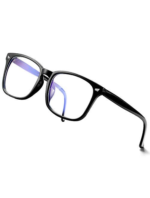 DeBuff Blue Light Blocking Glasses Women Men Clear Lens Square Frame Computer Eyeglasses