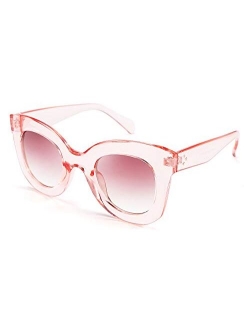 Oversized Square Horn Sunglasses Men Women Retro Thick Bold Frame B2572