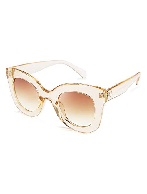 FEISEDY Oversized Square Horn Sunglasses Men Women Retro Thick Bold Frame B2572