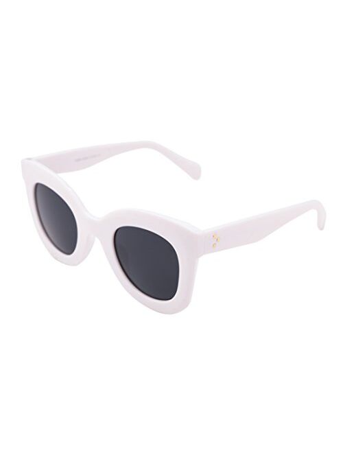 FEISEDY Oversized Square Horn Sunglasses Men Women Retro Thick Bold Frame B2572