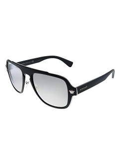 Medusa Charm VE 2199 100281 Black Plastic Aviator Sunglasses Grey Polarized Lens