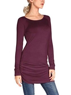 Women's Casual T-Shirt Long Sleeve Solid Tunic Tops Slim Fit