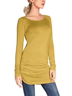 Women's Casual T-Shirt Long Sleeve Solid Tunic Tops Slim Fit