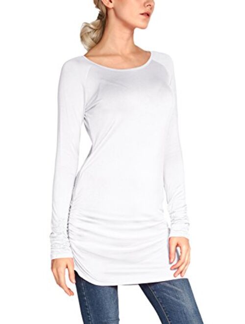 Urban CoCo Women's Casual T-Shirt Long Sleeve Solid Tunic Tops Slim Fit