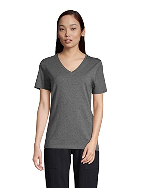 Lands' End Women's Relaxed Supima Cotton Short Sleeve V-Neck T-Shirt