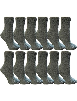 Yacht & Smith Women Fuzzy Socks Crew Socks, Warm Butter Soft (9-11)