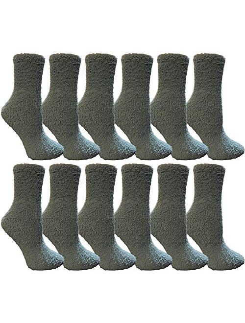 Yacht & Smith Women Fuzzy Socks Crew Socks, Warm Butter Soft (9-11)