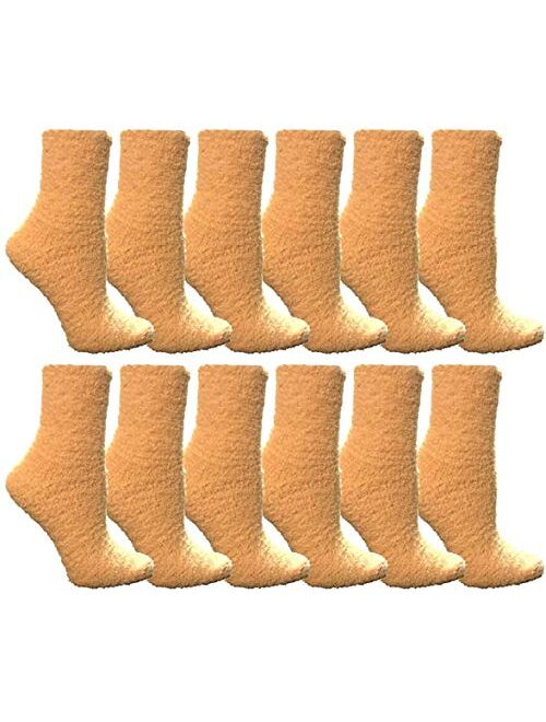 Yacht & Smith Women Fuzzy Socks Crew Socks, Warm Butter Soft (9-11)