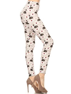 Women's Ultra Soft Hearts Printed Fashion Leggings Pants Batch20