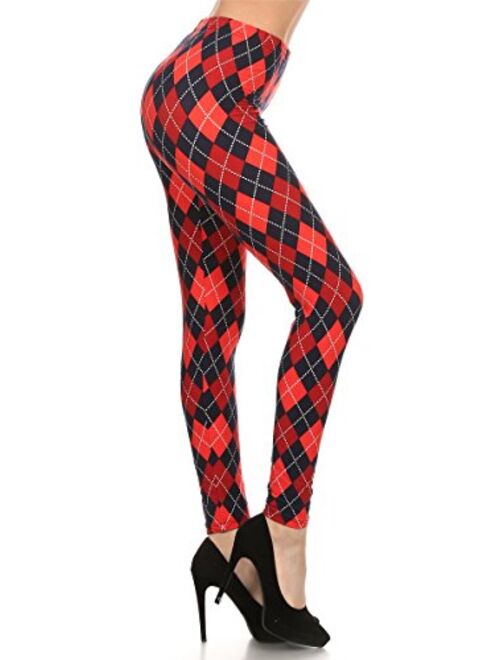 Leggings Depot Women's Ultra Soft Hearts Printed Fashion Leggings Pants Batch20