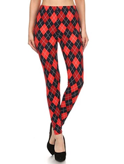 Leggings Depot Women's Ultra Soft Hearts Printed Fashion Leggings Pants Batch20