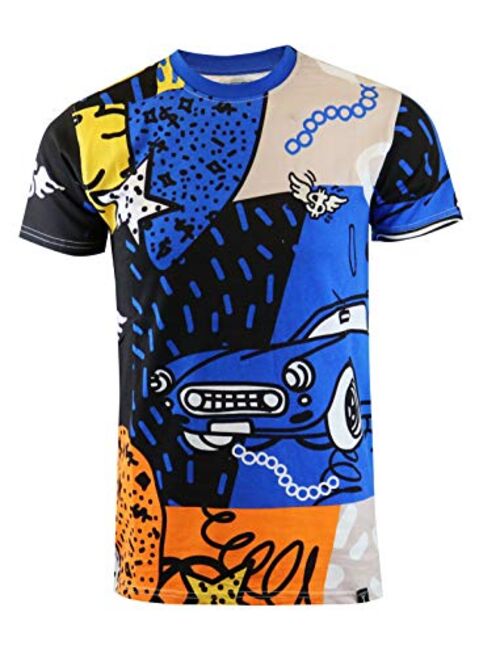 Screenshotbrand Mens Hipster Hip-Hop Urban Modern Tees - NYC Street Fashion Streetwear Longline Print T-Shirt