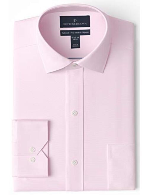 Buttoned Down Men's Tailored Fit Spread Collar Solid Non-Iron Dress Shirt