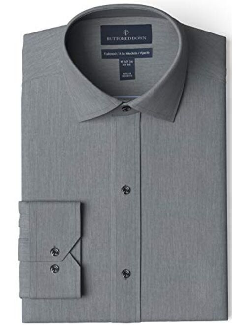 Buttoned Down Men's Tailored Fit Spread Collar Solid Non-Iron Dress Shirt