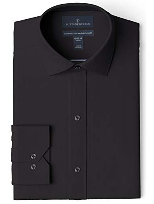 Buttoned Down Men's Tailored Fit Spread Collar Solid Non-Iron Dress Shirt