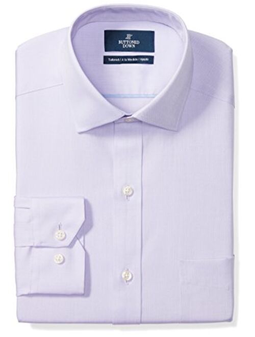 Buttoned Down Men's Tailored Fit Spread Collar Solid Non-Iron Dress Shirt