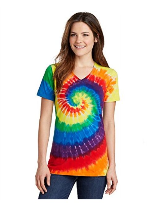 PORT AND COMPANY Tiedye V-Neck Tee (LPC147V)