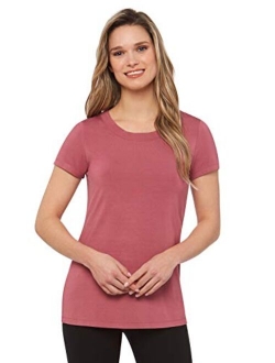 Rekucci Women's Perfectly Soft Basic Fitted Short Sleeve Scoop Neck T Shirt