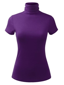 AMORE ALLFY Women's Lightweight Jersey Turtleneck Top