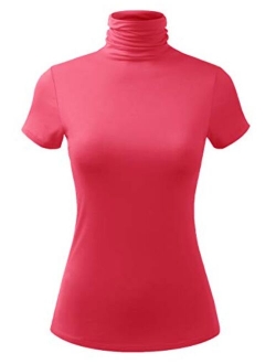 AMORE ALLFY Women's Lightweight Jersey Turtleneck Top