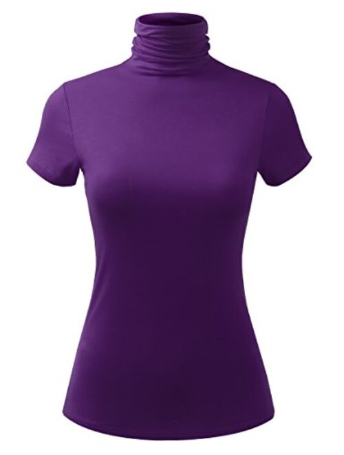 AMORE ALLFY Women's Lightweight Jersey Turtleneck Top