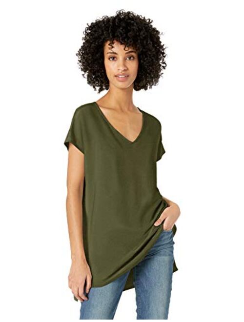 Amazon Brand - Daily Ritual Women's Supersoft Terry Dolman-Sleeve V-Neck Tunic