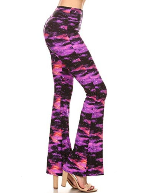 Leggings Depot Women's Ultra Soft Popular Printed Stylish Palazzo Pants BAT1