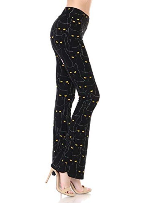 Leggings Depot Women's Ultra Soft Popular Printed Stylish Palazzo Pants BAT1