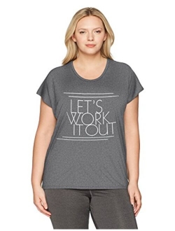 Women's Plus Size Active Dolman Graphic Tee