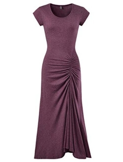 NEARKIN Slim fit Cap Sleeve Sexy Long Dresses Casual Maxi Dress for Women