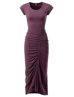 NEARKIN Slim fit Cap Sleeve Sexy Long Dresses Casual Maxi Dress for Women