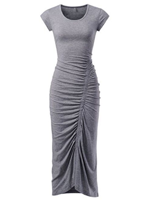 NEARKIN Slim fit Cap Sleeve Sexy Long Dresses Casual Maxi Dress for Women