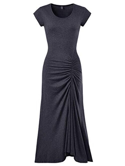 NEARKIN Slim fit Cap Sleeve Sexy Long Dresses Casual Maxi Dress for Women