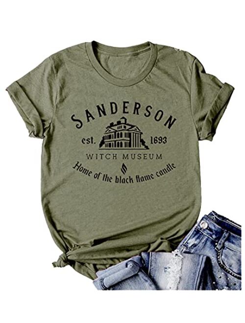 Halloween T Shirt Sanderson Sisters Bed and Breakfast Funny Letter Print Women Short Sleeve Graphic Tees Tops