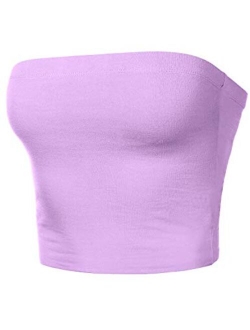 Women's Tube Crop Tops Strapless Cute Sexy Cotton Tops