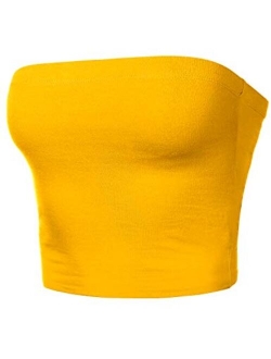 Women's Tube Crop Tops Strapless Cute Sexy Cotton Tops