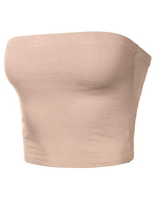 HATOPANTS Women's Tube Crop Tops Strapless Cute Sexy Cotton Tops