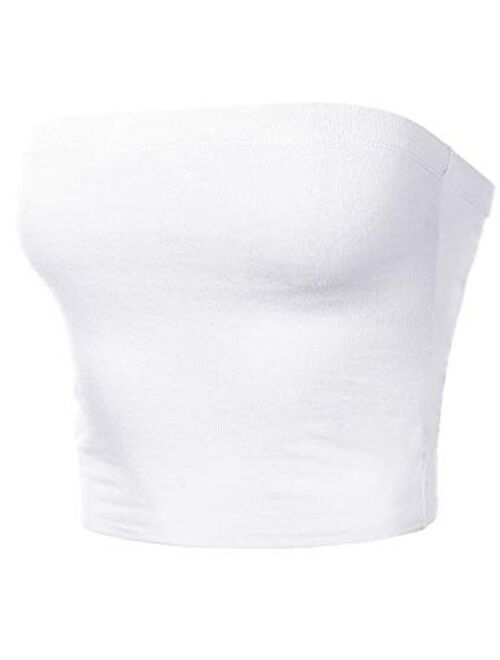 HATOPANTS Women's Tube Crop Tops Strapless Cute Sexy Cotton Tops