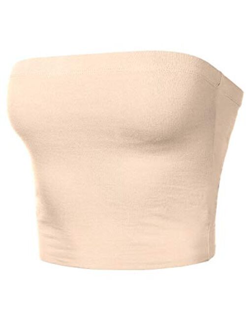 HATOPANTS Women's Tube Crop Tops Strapless Cute Sexy Cotton Tops